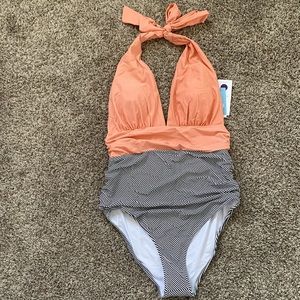 CUPSHE-Pink and Striped One Piece- Womens XL